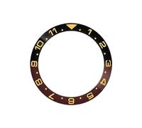 ROUHO 38mm Cerámica Bisel Reloj, Dual-Time Anillo Reloj Repuesto, Inserto Bisel Pulido Incrustación Esfera Componente 30.7mm para Seiko SKX007-A23