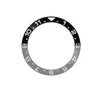 ROUHO 38mm Cerámica Bisel Reloj, Dual-Time Anillo Reloj Repuesto, Inserto Bisel Pulido Incrustación Esfera Componente 30.7mm para Seiko SKX007-A15