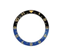 ROUHO 38mm Cerámica Bisel Reloj, Dual-Time Anillo Reloj Repuesto, Inserto Bisel Pulido Incrustación Esfera Componente 30.7mm para Seiko SKX007-A17