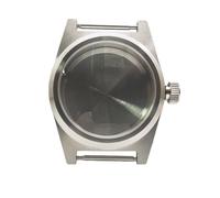 ROUHO 38mm Reloj Mod Caja Ajuste para Movimiento Automático NH35 NH36 Acero Inoxidable Reloj Modificación Kit para Seiko-Plata