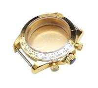 ROUHO 39,5mm Caja Reloj Kit Ajuste para Movimiento Cuarzo VK63 32,5mm Esfera, con Inserto Bisel Pulsadores Roscados DIY Reloj Modificación Kit para Rolex Daytona-C