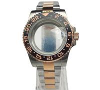 ROUHO 40mm Clásico Caja Reloj con Ventana Fecha & Brazalete, Ajuste para Movimiento NH35 4R36 7S26, Corona Roscada Reloj Modificación Kit para Rolex-M 7