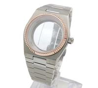 ROUHO 40mm Integrado Reloj Mod Caja + Correa Kit, Ajuste para Movimiento NH35 NH36 31,8mm Esfera, 316L Acero Reloj Modificación Partes para Tissot PRX-F