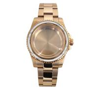 ROUHO 40mm Oro Rosa Reloj Modding Caja & Reloj Brazalete Kit Reemplazo Giratorio Cerámica Inserto Bisel para Rolex Yacht-Master-D Compatible con ETA 2824 Movimiento