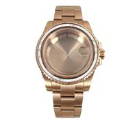 ROUHO 40mm Oro Rosa Reloj Modding Caja & Reloj Brazalete Kit Reemplazo Giratorio Cerámica Inserto Bisel para Rolex Yacht-Master-K Compatible con Miyota 8215 Movimiento