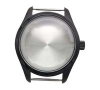 ROUHO 40mm Piloto Caja Reloj Partes Mod, Compatible con Movimiento NH35 NH36, Grande 33,5mm Esfera Sólida Caja Reloj para IWC Big Pilot Mark XVIII-Negro
