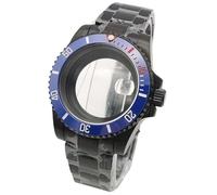 ROUHO 40mm Reemplazo Buceo Caja Reloj Negro Acero Inoxidable 120 Clics Bisel Giratorio, Ajuste para Movimiento NH35 4R36, Reloj Brazalete Modificación Kit para Rolex Sub-G 10
