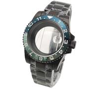 ROUHO 40mm Reemplazo Buceo Caja Reloj Negro Acero Inoxidable 120 Clics Bisel Giratorio, Ajuste para Movimiento NH35 4R36, Reloj Brazalete Modificación Kit para Rolex Sub-G 7