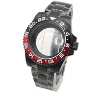 ROUHO 40mm Reemplazo Buceo Caja Reloj Negro Acero Inoxidable 120 Clics Bisel Giratorio, Ajuste para Movimiento NH35 4R36, Reloj Brazalete Modificación Kit para Rolex Sub-G 21