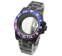 ROUHO 40mm Reemplazo Buceo Caja Reloj Negro Acero Inoxidable 120 Clics Bisel Giratorio, Ajuste para Movimiento NH35 4R36, Reloj Brazalete Modificación Kit para Rolex Sub-G 9