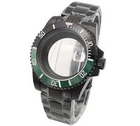 ROUHO 40mm Reemplazo Buceo Caja Reloj Negro Acero Inoxidable 120 Clics Bisel Giratorio, Ajuste para Movimiento NH35 4R36, Reloj Brazalete Modificación Kit para Rolex Sub-G 6