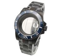 ROUHO 40mm Reemplazo Buceo Caja Reloj Negro Acero Inoxidable 120 Clics Bisel Giratorio, Ajuste para Movimiento NH35 4R36, Reloj Brazalete Modificación Kit para Rolex Sub-G 13