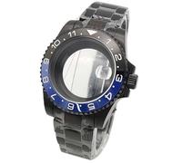 ROUHO 40mm Reemplazo Buceo Caja Reloj Negro Acero Inoxidable 120 Clics Bisel Giratorio, Ajuste para Movimiento NH35 4R36, Reloj Brazalete Modificación Kit para Rolex Sub-G 11