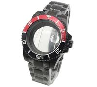 ROUHO 40mm Reemplazo Buceo Caja Reloj Negro Acero Inoxidable 120 Clics Bisel Giratorio, Ajuste para Movimiento NH35 4R36, Reloj Brazalete Modificación Kit para Rolex Sub-G 4