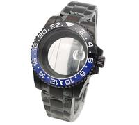 ROUHO 40mm Reemplazo Buceo Caja Reloj Negro Acero Inoxidable 120 Clics Bisel Giratorio, Ajuste para Movimiento NH35 4R36, Reloj Brazalete Modificación Kit para Rolex Sub-G 18