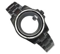 ROUHO 40mm Reemplazo Buceo Caja Reloj Negro Acero Inoxidable 120 Clics Bisel Giratorio, Ajuste para Movimiento NH35 4R36, Reloj Brazalete Modificación Kit para Rolex Sub-G