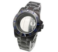 ROUHO 40mm Reemplazo Buceo Caja Reloj Negro Acero Inoxidable 120 Clics Bisel Giratorio, Ajuste para Movimiento NH35 4R36, Reloj Brazalete Modificación Kit para Rolex Sub-G 12
