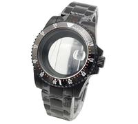 ROUHO 40mm Reemplazo Buceo Caja Reloj Negro Acero Inoxidable 120 Clics Bisel Giratorio, Ajuste para Movimiento NH35 4R36, Reloj Brazalete Modificación Kit para Rolex Sub-G 14