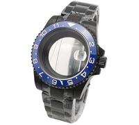 ROUHO 40mm Reemplazo Buceo Caja Reloj Negro Acero Inoxidable 120 Clics Bisel Giratorio, Ajuste para Movimiento NH35 4R36, Reloj Brazalete Modificación Kit para Rolex Sub-G 15