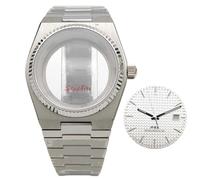 ROUHO 40mm Retro Integrado Brazalete Reloj Mod Caja, Ajuste para Movimiento NH35 NH36 31,8mm Esfera - Reloj Modificación Kit con Cierre Mariposa para Tissot PRX-B 3