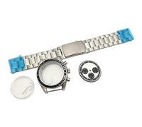 ROUHO 40mm Vintage Reloj Modificación Kit Ajuste para Movimiento Cuarzo VK63, Corona Roscada Reloj Personalizado Set para Rolex Daytona-D: Caja Modificación + Pulsera + Esferas + Agujas de Reloj