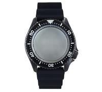 ROUHO 42,5mm Clásico Buceo Caja Reloj con Aluminio Inserto Bisel + Silicona Correa Ajuste para Movimiento NH34 NH35 NH36 NH38, Reloj Modificación Partes para Seiko-D