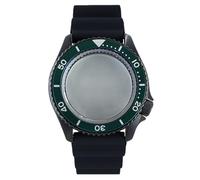 ROUHO 42,5mm Clásico Buceo Caja Reloj con Aluminio Inserto Bisel + Silicona Correa Ajuste para Movimiento NH34 NH35 NH36 NH38, Reloj Modificación Partes para Seiko-F