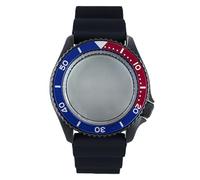 ROUHO 42,5mm Clásico Buceo Caja Reloj con Aluminio Inserto Bisel + Silicona Correa Ajuste para Movimiento NH34 NH35 NH36 NH38, Reloj Modificación Partes para Seiko-A
