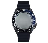 ROUHO 42,5mm Clásico Buceo Caja Reloj con Aluminio Inserto Bisel + Silicona Correa Ajuste para Movimiento NH34 NH35 NH36 NH38, Reloj Modificación Partes para Seiko-J