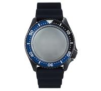 ROUHO 42,5mm Clásico Buceo Caja Reloj con Aluminio Inserto Bisel + Silicona Correa Ajuste para Movimiento NH34 NH35 NH36 NH38, Reloj Modificación Partes para Seiko-G