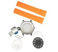 ROUHO 42mm Deporte Reloj Modificación Kit, Ajuste para Movimiento NH35 NH36, Redondeado Octágono Caja + Correa Goma con Cierre Mariposa Set para Patek Philippe Aquanaut-L con Esfera