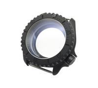 ROUHO 42mm Mate Negro Caja Reloj Kit, Compatible con Movimiento NH35 NH36, 3.8 Corona Fondo Transparente Caja Reloj para Seiko SKX007-# 16