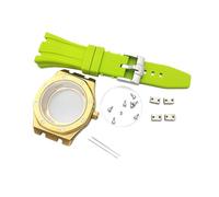 ROUHO 42mm Octagonal Caja Reloj & Brazalete, Ajuste para Movimiento NH35 NH36 31,8mm Esfera, Deporte Reloj Modificación Kit para Audemars Piguet Royal Oak-Oro + Verde