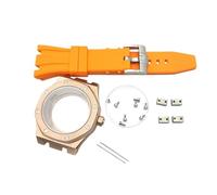 ROUHO 42mm Octagonal Caja Reloj & Brazalete, Ajuste para Movimiento NH35 NH36 31,8mm Esfera, Deporte Reloj Modificación Kit para Audemars Piguet Royal Oak-Oro Rosa + Naranja