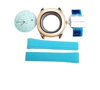 ROUHO 42mm Oro Rosa Caja Reloj Correa Goma Set, Ajuste para Movimiento NH35 NH36, Cojín Forma Reloj Modificación Kit para Patek Philippe Aquanaut-A