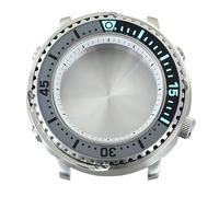 ROUHO 43,3mm Blindado Buceo Reloj Modding Caja Ajuste para Movimiento NH34 NH35 NH36 NH38, Acero Inoxidable Armadura Luminoso Inserto Bisel Reloj Modificación Kit para Seiko Prospex Tuna-K