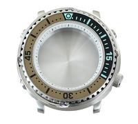 ROUHO 43,3mm Blindado Buceo Reloj Modding Caja Ajuste para Movimiento NH34 NH35 NH36 NH38, Acero Inoxidable Armadura Luminoso Inserto Bisel Reloj Modificación Kit para Seiko Prospex Tuna-P