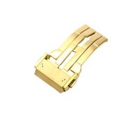 ROUHO Acero Inoxidable Hebilla de Reloj Repuesto Fijador Duradero Doble Botón Cierre de Reloj Mariposa para HUBLOT Big Bang - Oro 24mm