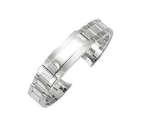 ROUHO Brazalete de Reloj Acero Inoxidable 316L Pulsera Ajustable Cierre Desplegable para Rolex Daytona Sub-Plata Pulida 20mm