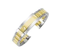 ROUHO Brazalete de Reloj Acero Inoxidable 316L Pulsera Ajustable Cierre Desplegable para Rolex Daytona Sub-Plata Oro 20mm