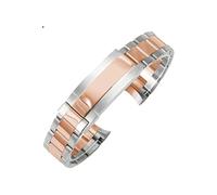 ROUHO Brazalete de Reloj Acero Inoxidable 316L Pulsera Ajustable Cierre Desplegable para Rolex Daytona Sub-Plata Oro Rosa 20mm