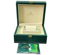 ROUHO Caja de Almacenamiento de Reloj Boutique Ranura Individual Cuero Verde Estuche de Reloj de Madera para Rolex Air-King