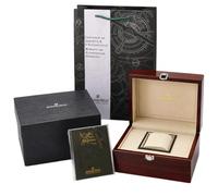ROUHO Caja Expositor Relojera Madera Estuche de Pulsera Marrón Acabado Veta Madera Cojín Crema Pack de Folleto para Audemars Piguet Code 11.59