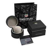 ROUHO Caja Individual de Reloj Negro Estuche Relojero de Cuero Redondo Soporte de Guardado Cojín Gris Viaje Organizador para Tag Heuer Monaco