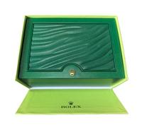 ROUHO Caja para Relojes Madera Maciza Verde Diseño Ondas Estuche Terciopelo Organizador Joyas para Rolex Cosmograph Daytona