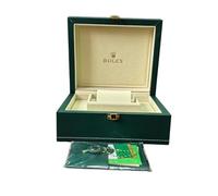 ROUHO Caja Relojera de Madera Soporte de Reloj Individual con Cojín Suave con Interior Acolchado con Manual y Caja Exterior Base Compacta para Rolex Day-Date