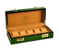 ROUHO Caja Relojera Organizadora Vitrina de Pieza Relojera Madera Soporte de Guardado con 5 Compartimentos Verde Acabado y Suave Cojines para Rolex GMT-Master II