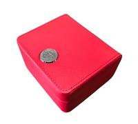 ROUHO Caja Única Reloj Piel Sintética Roja Detalle Hecho a Mano Núcleo Madera Cojín Terciopelo para Omega Seamaster