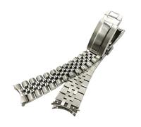 ROUHO Correa Acero Inoxidable 18mm Pulsera Metal Recambio Extremo Curvo Oyster Jubilee Eslabones para Seiko SNK381K1 SNK391K1 SNK357K1 - A3