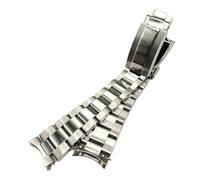 ROUHO Correa Acero Inoxidable 18mm Pulsera Metal Recambio Extremo Curvo Oyster Jubilee Eslabones para Seiko SNK381K1 SNK391K1 SNK357K1 - A1